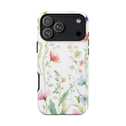 Watercolor Wildflower & Butterfly Phone Case - iPhone, Samsung, and Google case