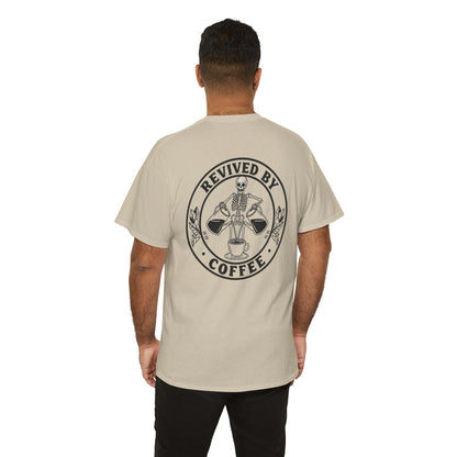 Revived by Coffee Unisex Heavy Cotton Tee - Perfect for Coffee Lovers