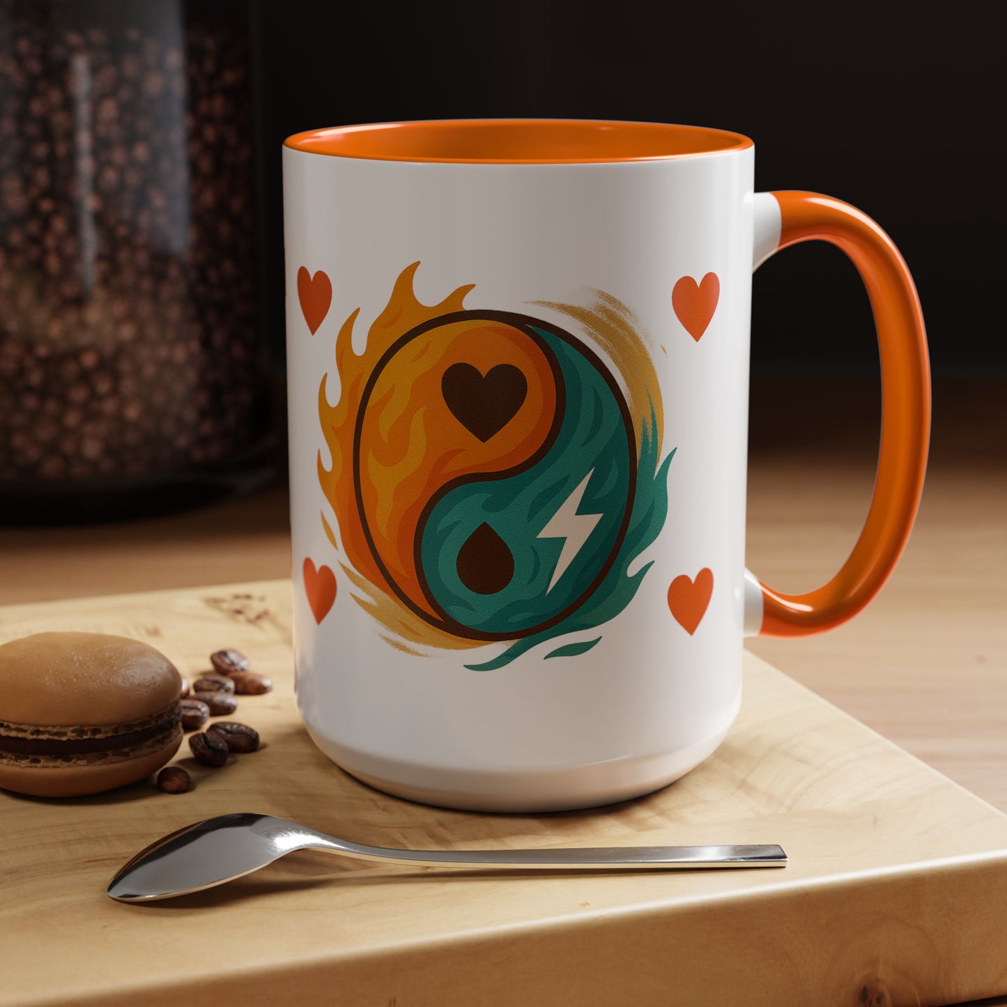 Bold Yin Yang Accent Coffee Mug – 11oz & 15oz – Perfect for Coffee Lovers