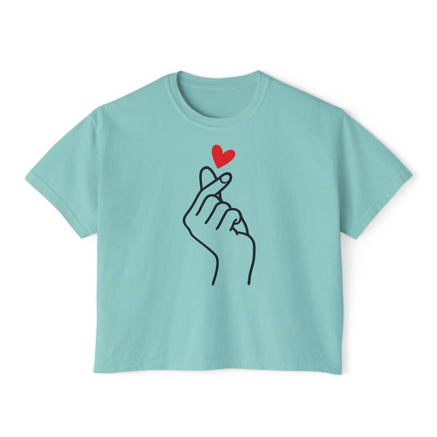 Women's Boxy Tee with Heart Design, Cute Casual T-Shirt, Gifts for Her, Love Themed Apparel, Easy Summer Style, Trendy Everyday Wear