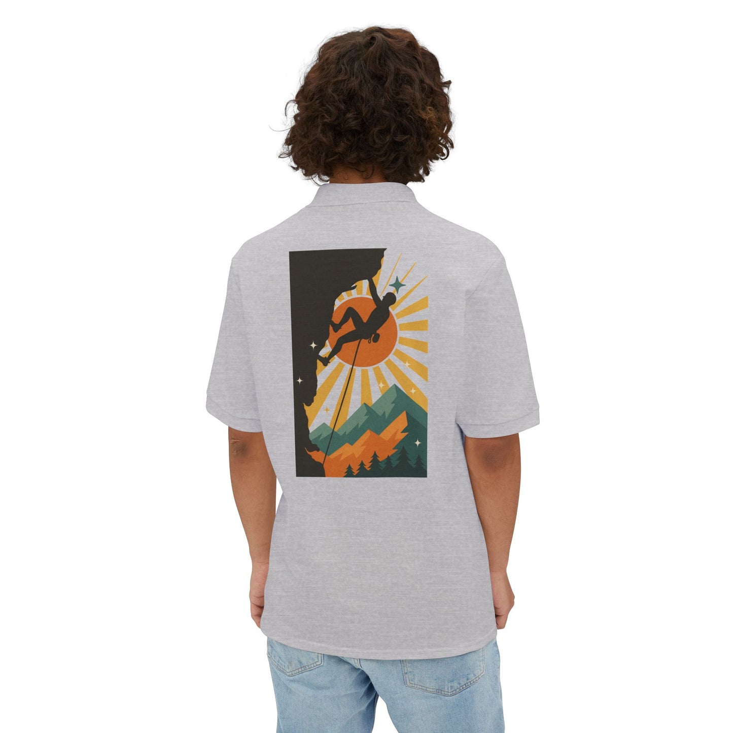 Climbing Adventure Men’s Polo - Casual Fit, Outdoor Wear