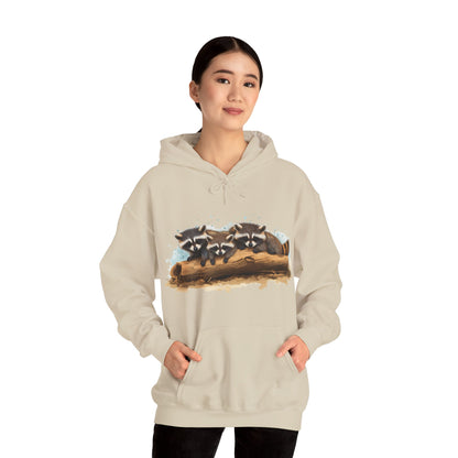 Cozy Raccoon Hooded Sweatshirt - Unisex Heavy Blend™- Raccoon in hoodie - Raccoon Hoodie with ears
