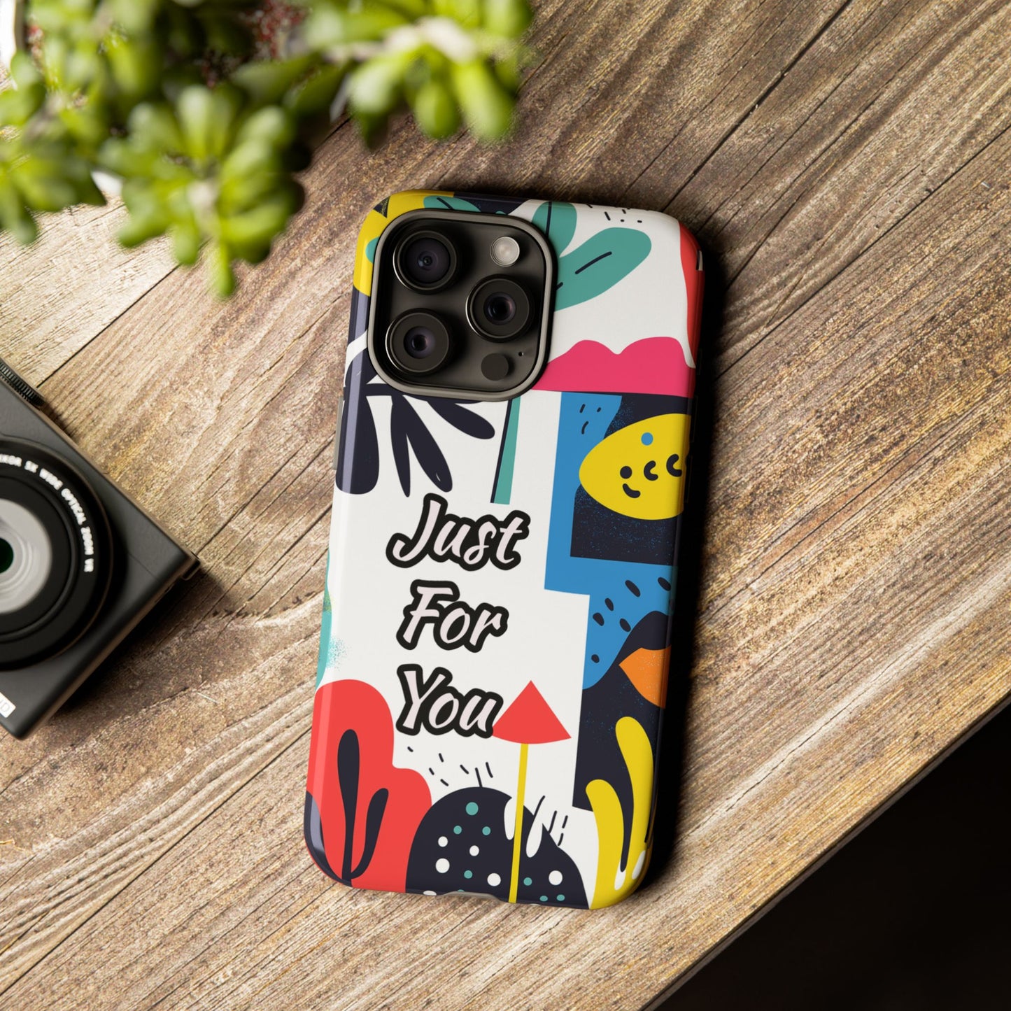 Colorful Phone Case with "Just For You" Design - Fun Gift, Unique Phone Accessory, Vibrant Design, Custom Gift Idea, Personal Touch