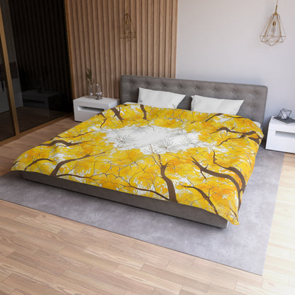 Microfiber Duvet Cover with Yellow Maple Leaves design