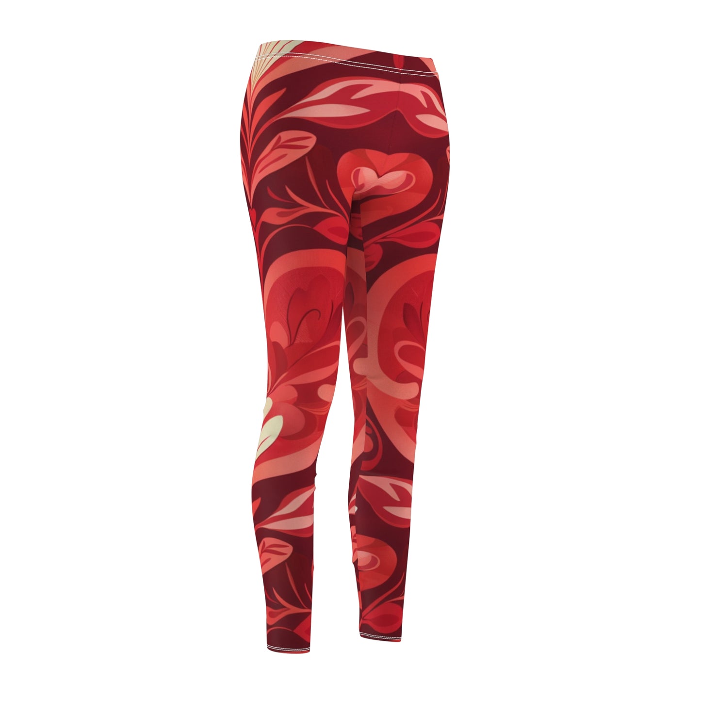 Cut & Sew Casual Leggings for Women- Women's Leggings with Hearts design