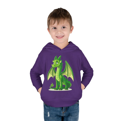 Toddler Pullover Fleece Hoodie - Cute Cartoon Dragon Design Hoodie