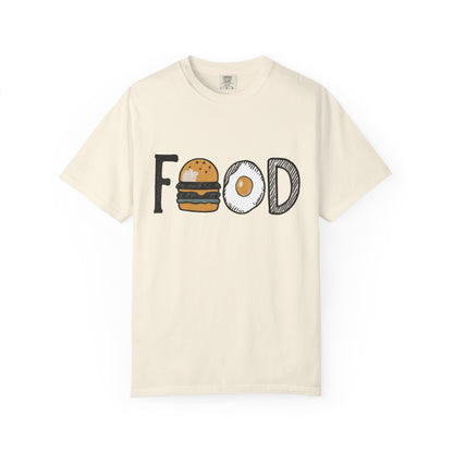 Food Unisex Garment-Dyed T-Shirt | Fun Burger & Egg Graphic