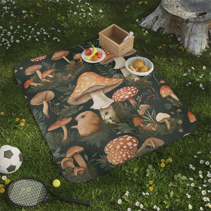 Mushroom Forest Picnic Blanket - Cozy Outdoor Blanket for Nature Lovers