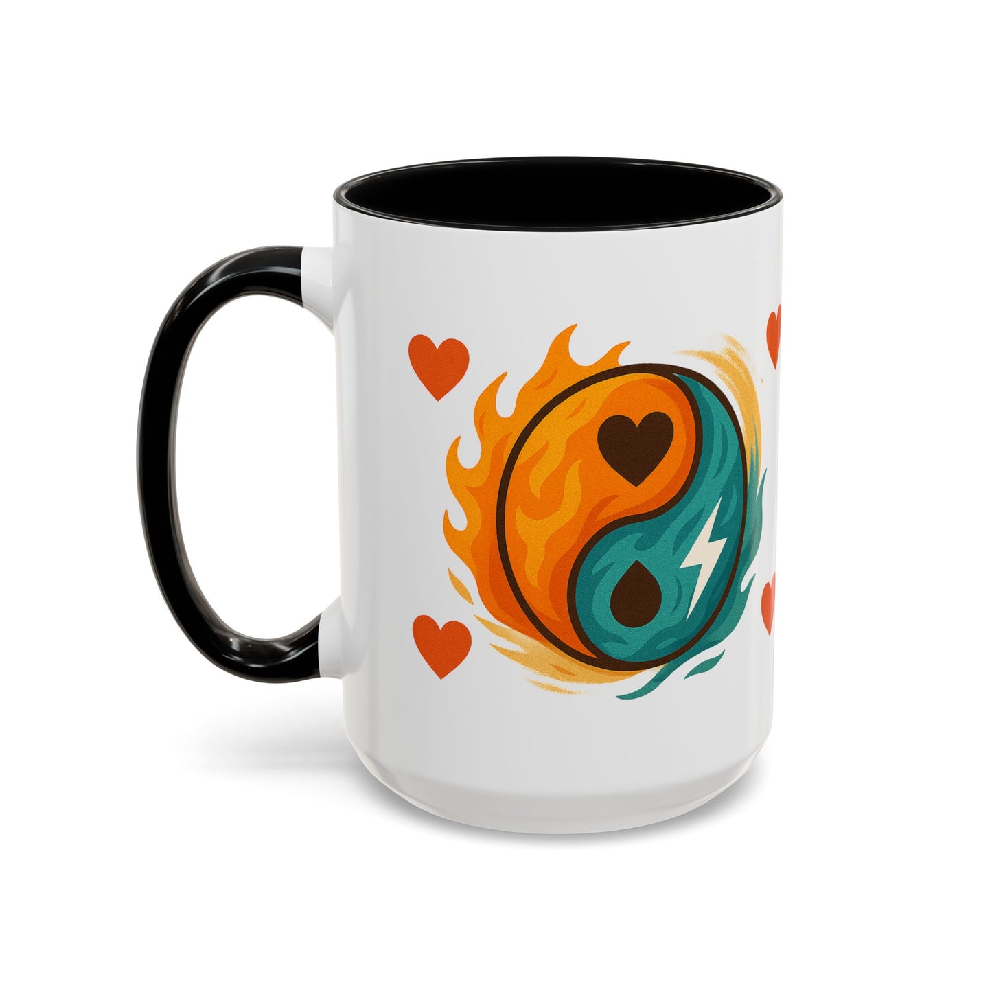 Bold Yin Yang Accent Coffee Mug – 11oz & 15oz – Perfect for Coffee Lovers