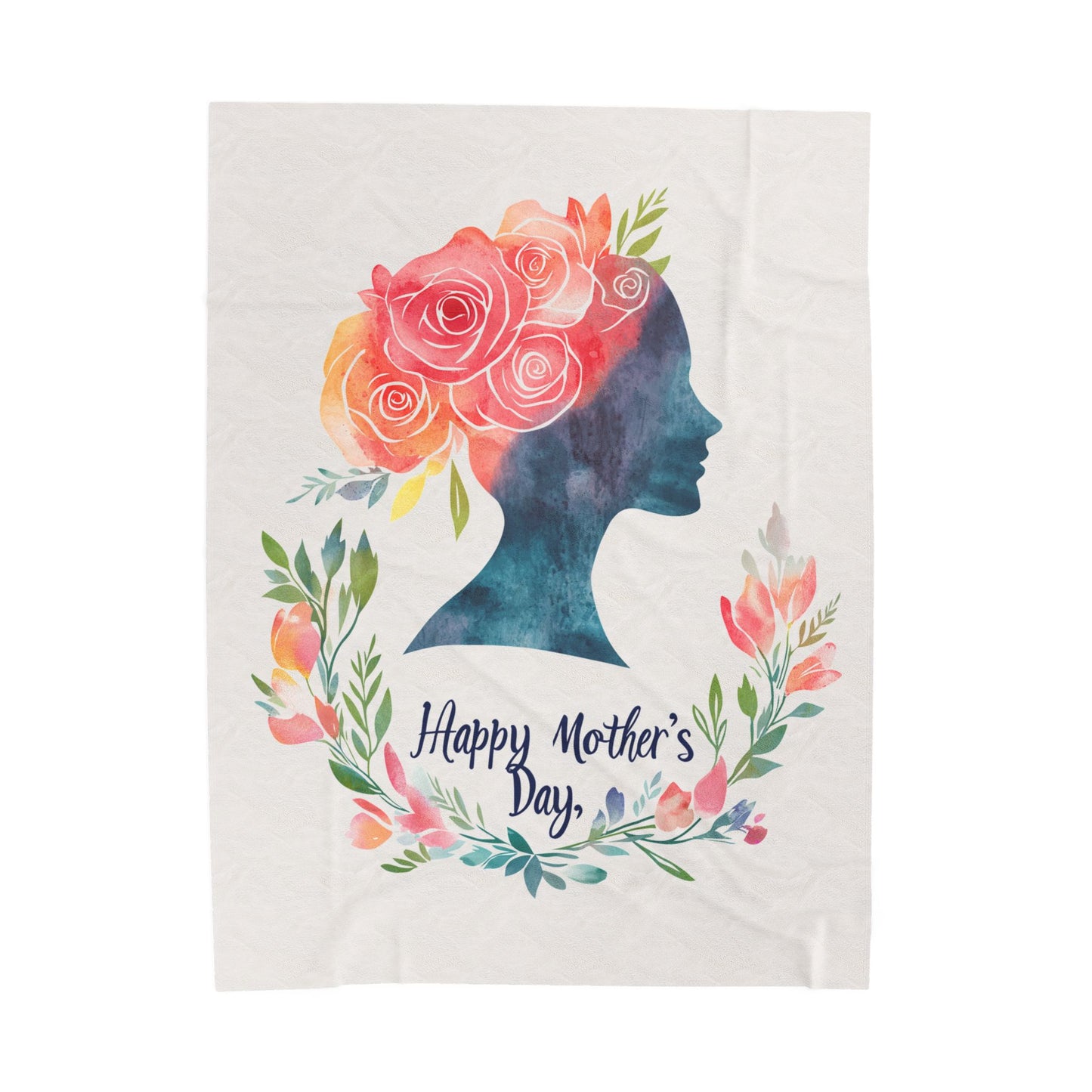 Mother's Day Floral Velveteen Plush Blanket