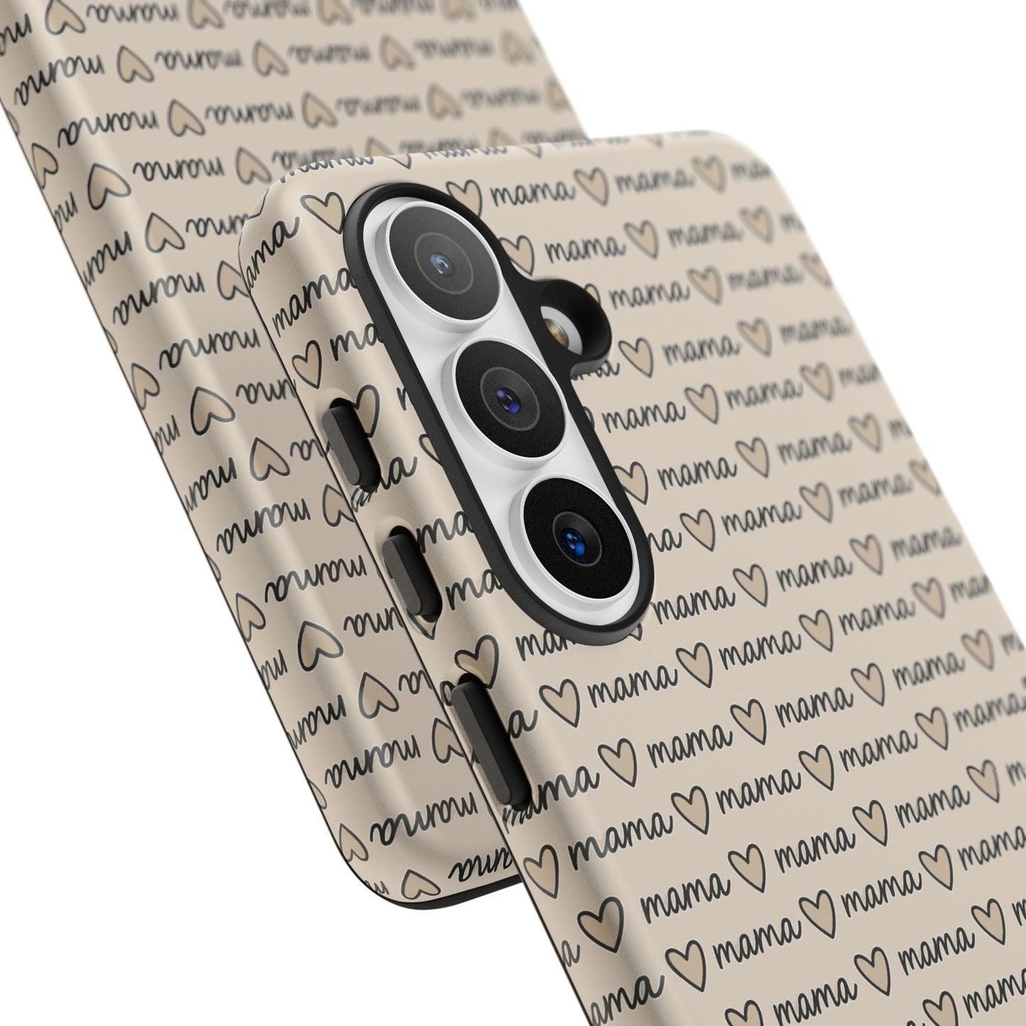 Mama Script Heart Pattern Phone Case