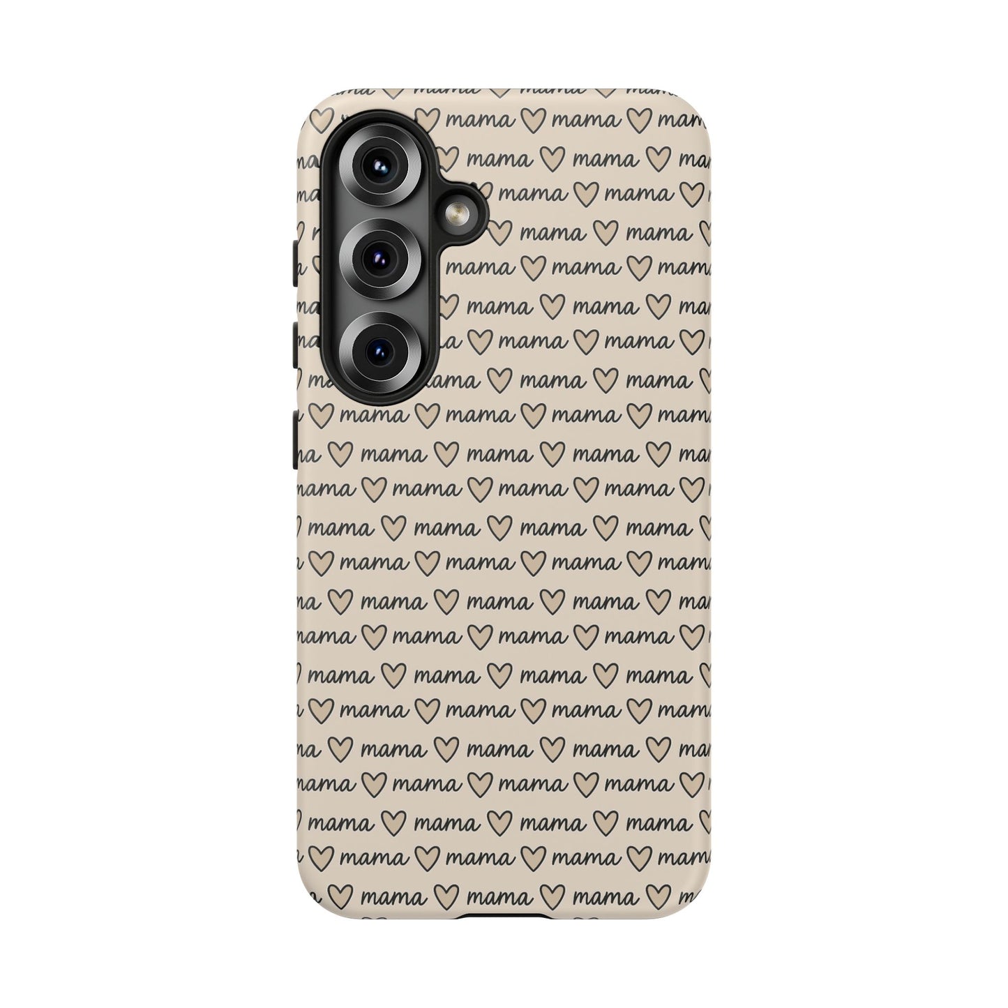 Mama Script Heart Pattern Phone Case