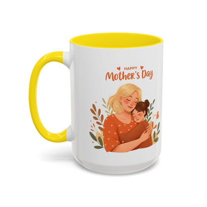 Happy Mother's Day Accent Coffee Mug - 11oz & 15oz, Perfect Gift for Moms