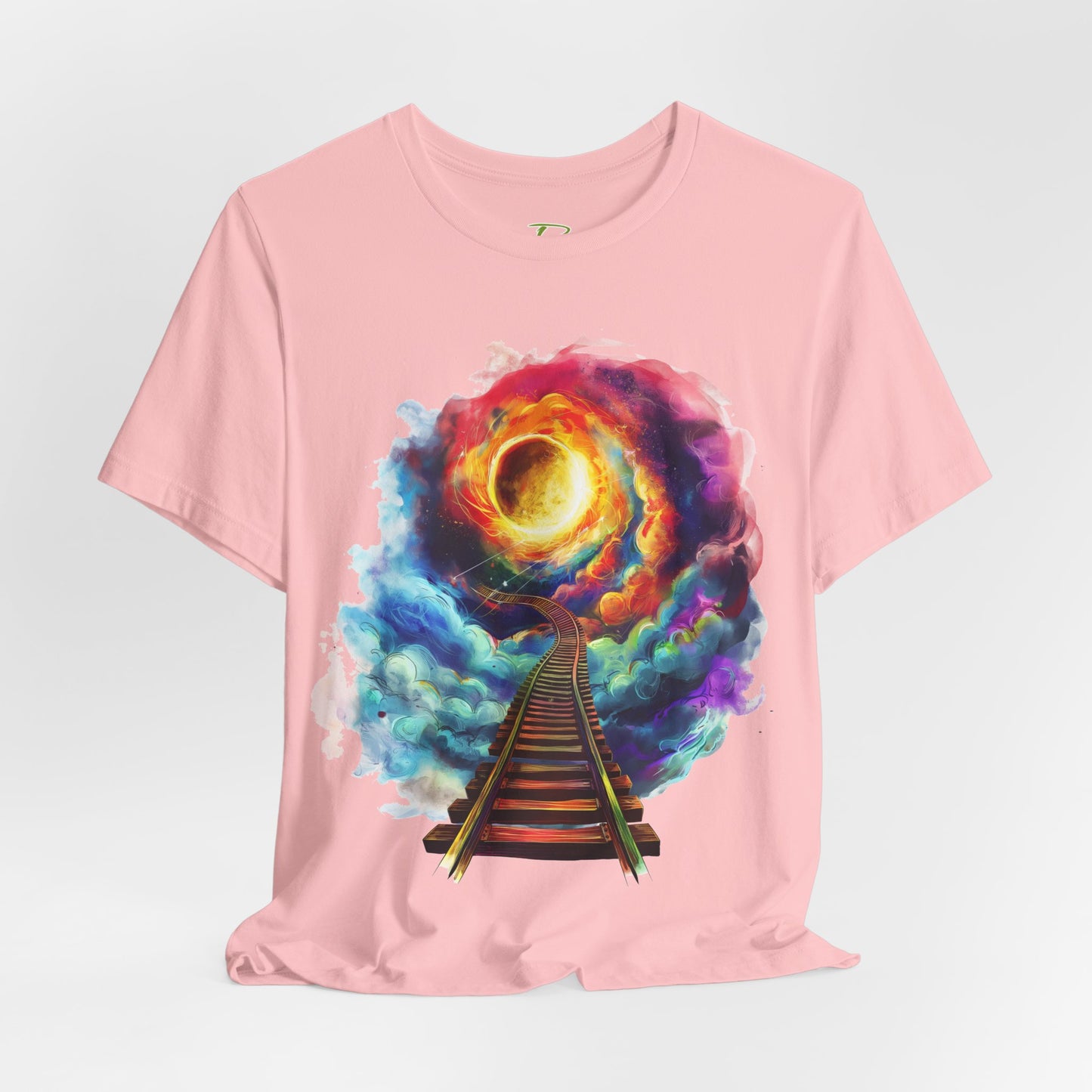 Unisex T-Shirt with 3D Watercolor Universe and an Abstract Representation with a Sun