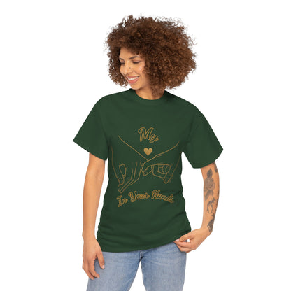 Cute Couples Unisex Heavy Cotton Tee - 'My Heart in Your Hands' design T-shirt