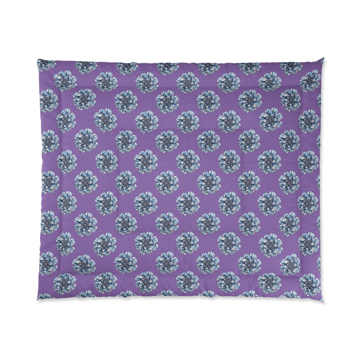 Light Purple Cozy Throw Blanket with Striped Floral Design