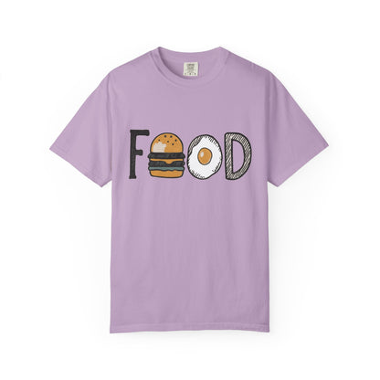 Food Unisex Garment-Dyed T-Shirt | Fun Burger & Egg Graphic