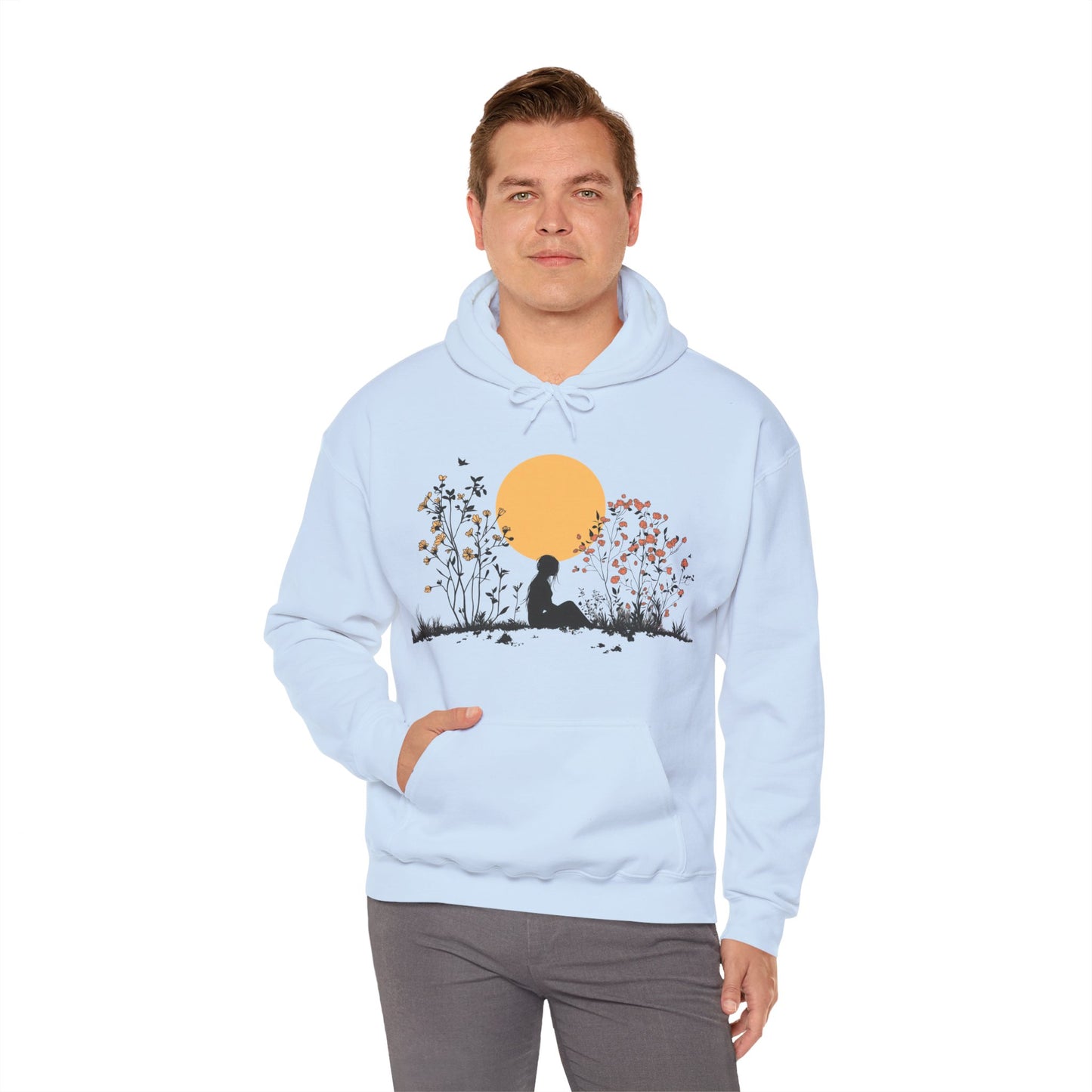 Serene Serenity Unisex Heavy Blend™ Hooded Sweatshirt - Woman & Nature Design Hoodie for Men and Women