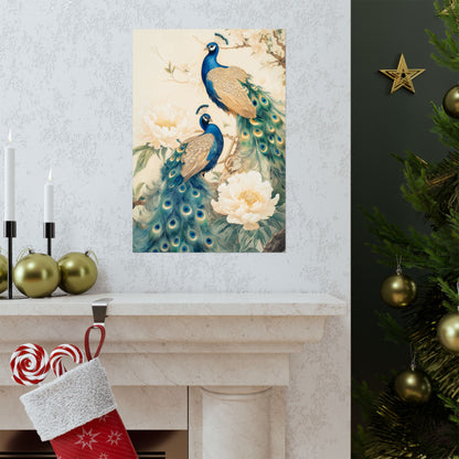 Matte Vertical Peacock Poster