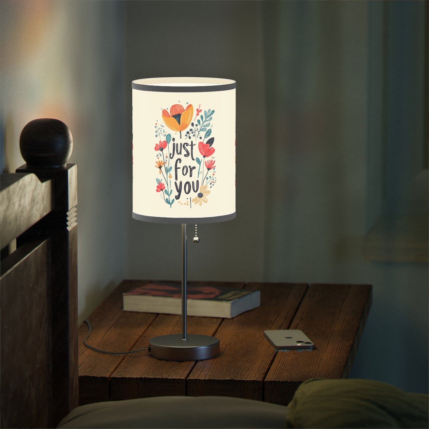 Floral Table Lamp - "Just For You" Design - Gift - Lamp on a Stand, US|CA plug - Table Lamps