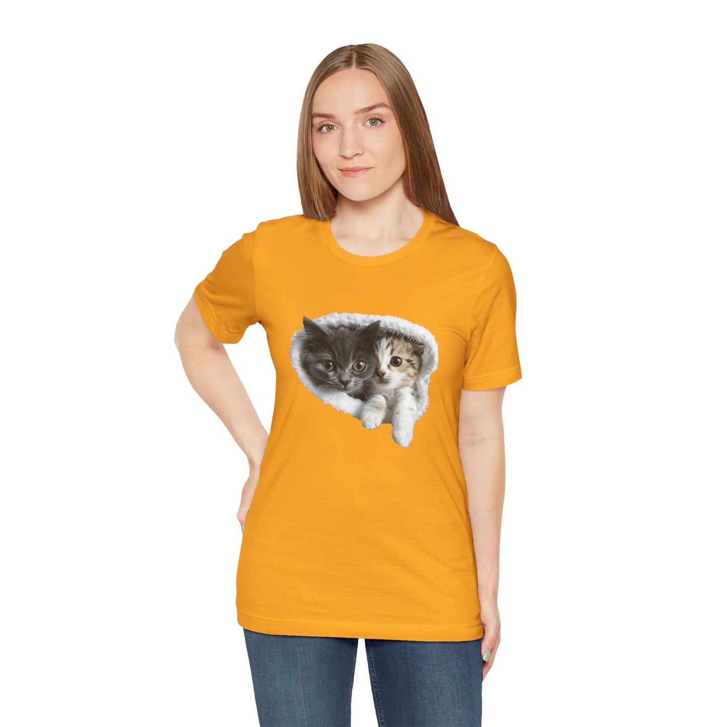 Cute Cats T-shirt for Cat Lovers - Lightweight Fabric Tee