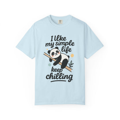 I Like My Simple Life Panda T-Shirt - Unisex Casual Tee