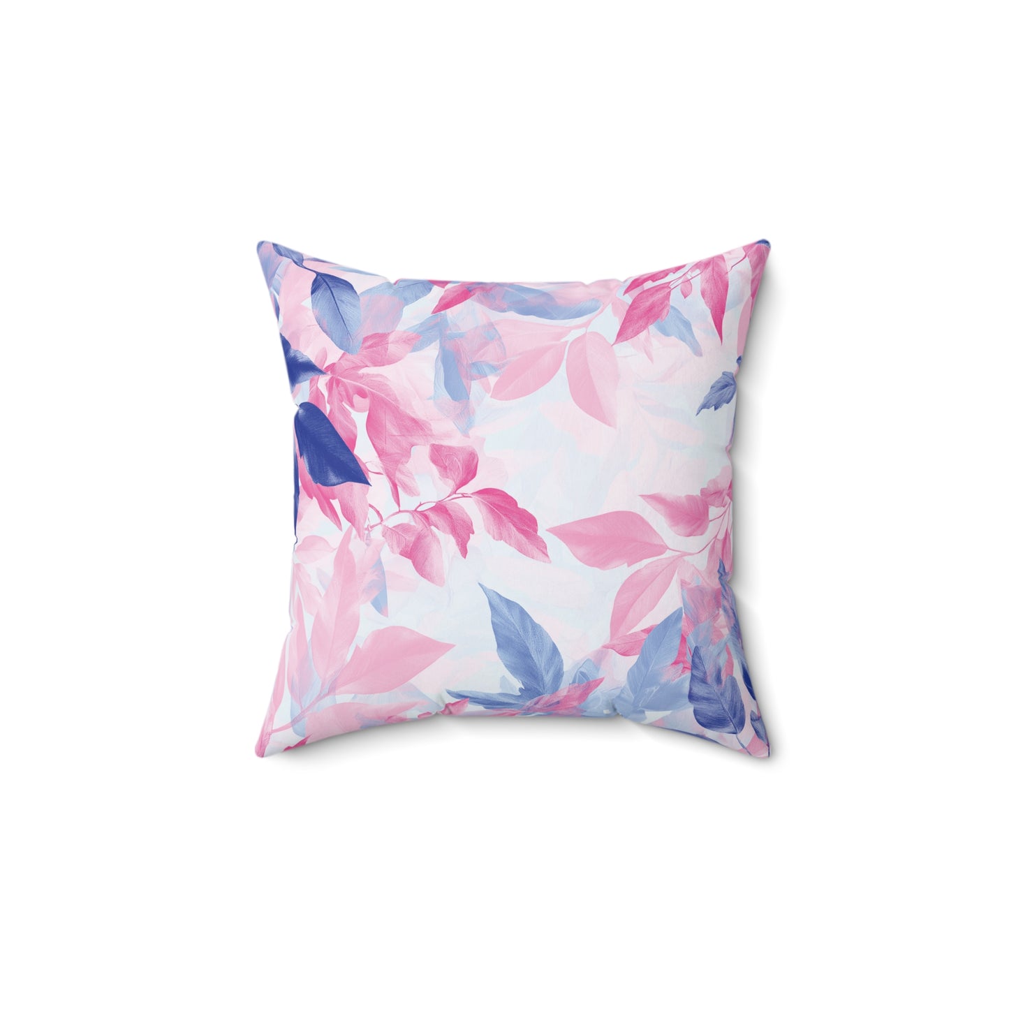 Decorative Pillow - Colorful Pastel Leaves in Pink & Blue Tones