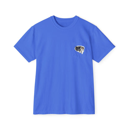 Garment-Dyed Pocket T-Shirt with Adorable Cat Design, Casual Wear, Gift for Cat Lovers, Summer Fashion, Everyday Essentials