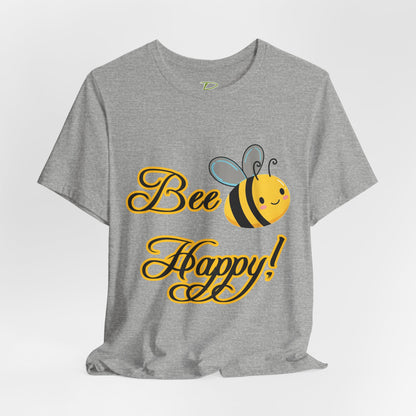 Bee Happy Unisex Jersey Tee - Cheerful Graphic T-Shirt for Positive Vibes