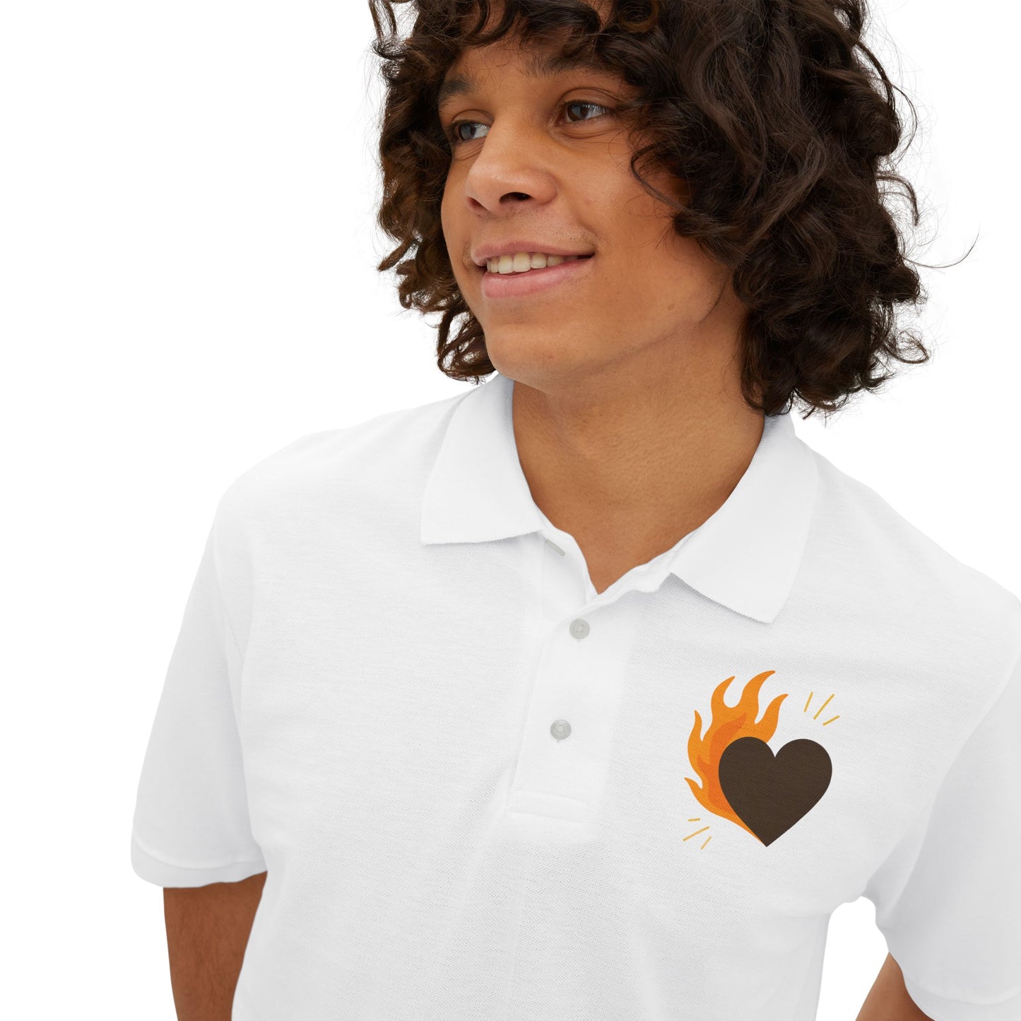 Flame Heart Men's Polo Tee