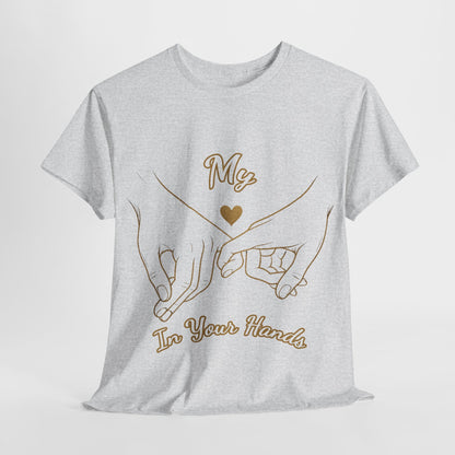 Cute Couples Unisex Heavy Cotton Tee - 'My Heart in Your Hands' design T-shirt