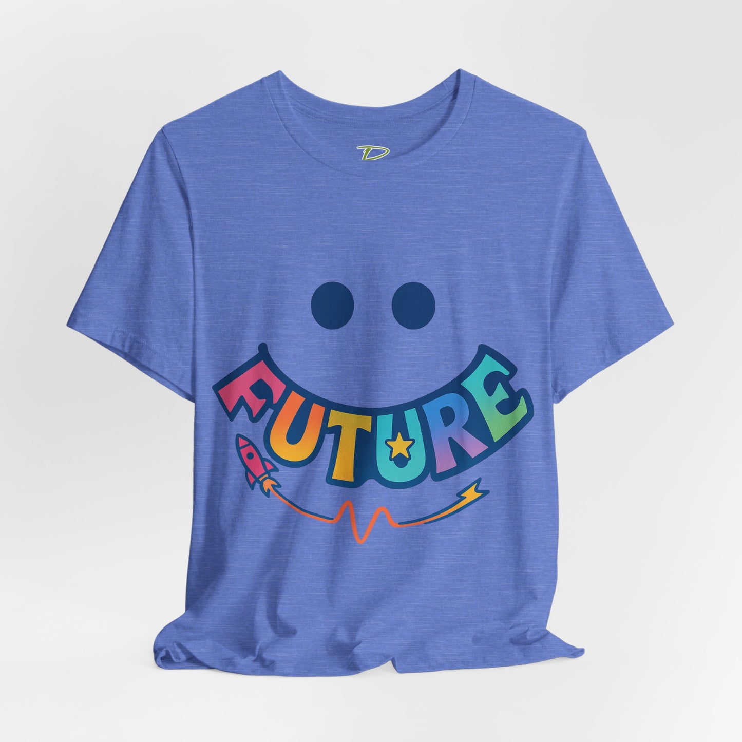 Colorful Future Smiley Unisex Tee - Vibrant Graphic T-Shirt for Optimism and Fun - Lightweight Fabric T-shirt