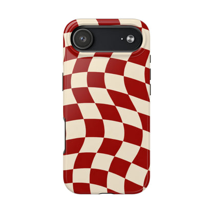Red Wavy Checker Phone Case