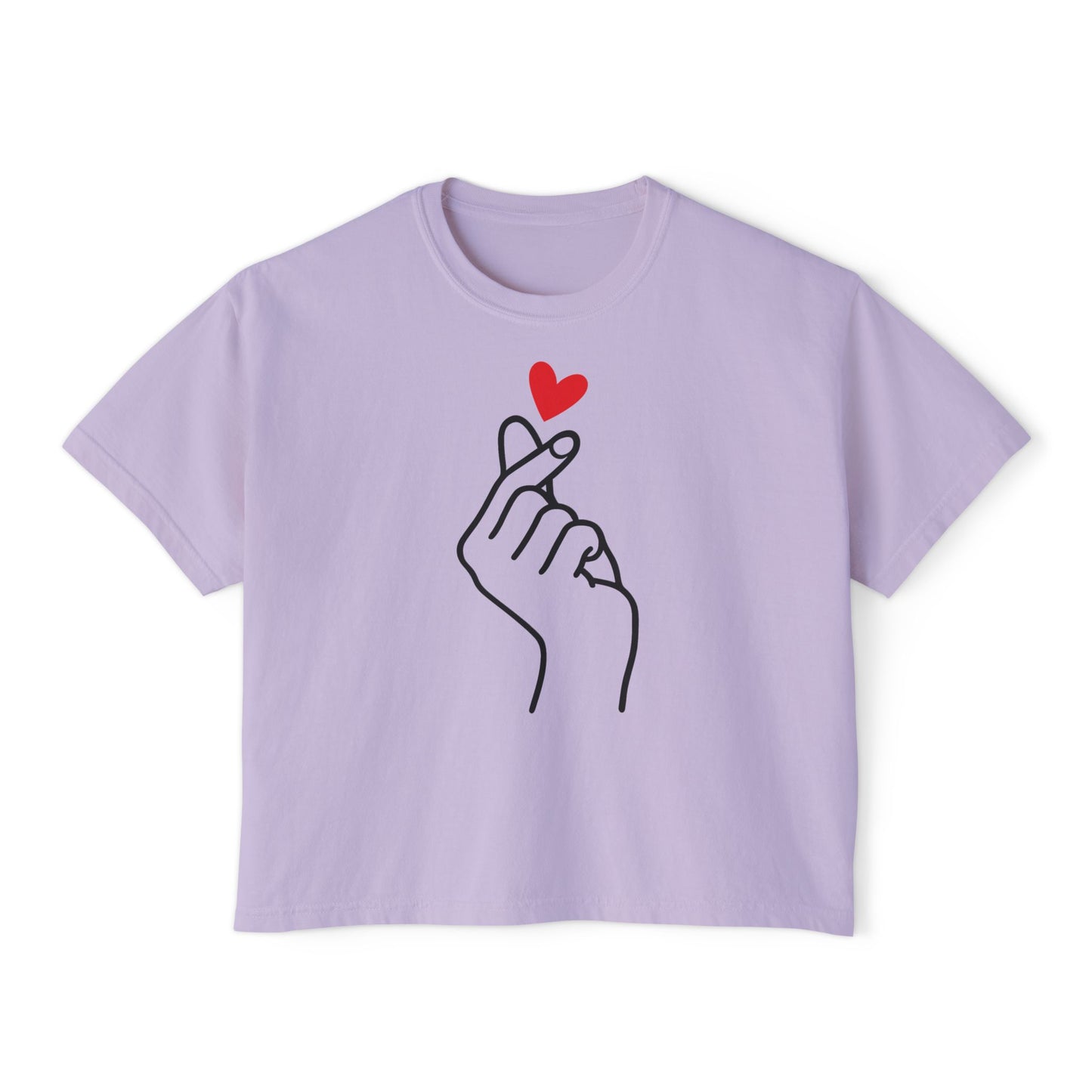 Women's Boxy Tee with Heart Design, Cute Casual T-Shirt, Gifts for Her, Love Themed Apparel, Easy Summer Style, Trendy Everyday Wear