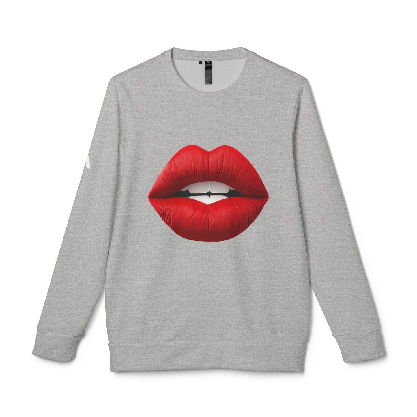 Adidas Women's Fleece Crewneck Sweatshirt with Red lips-shaped design