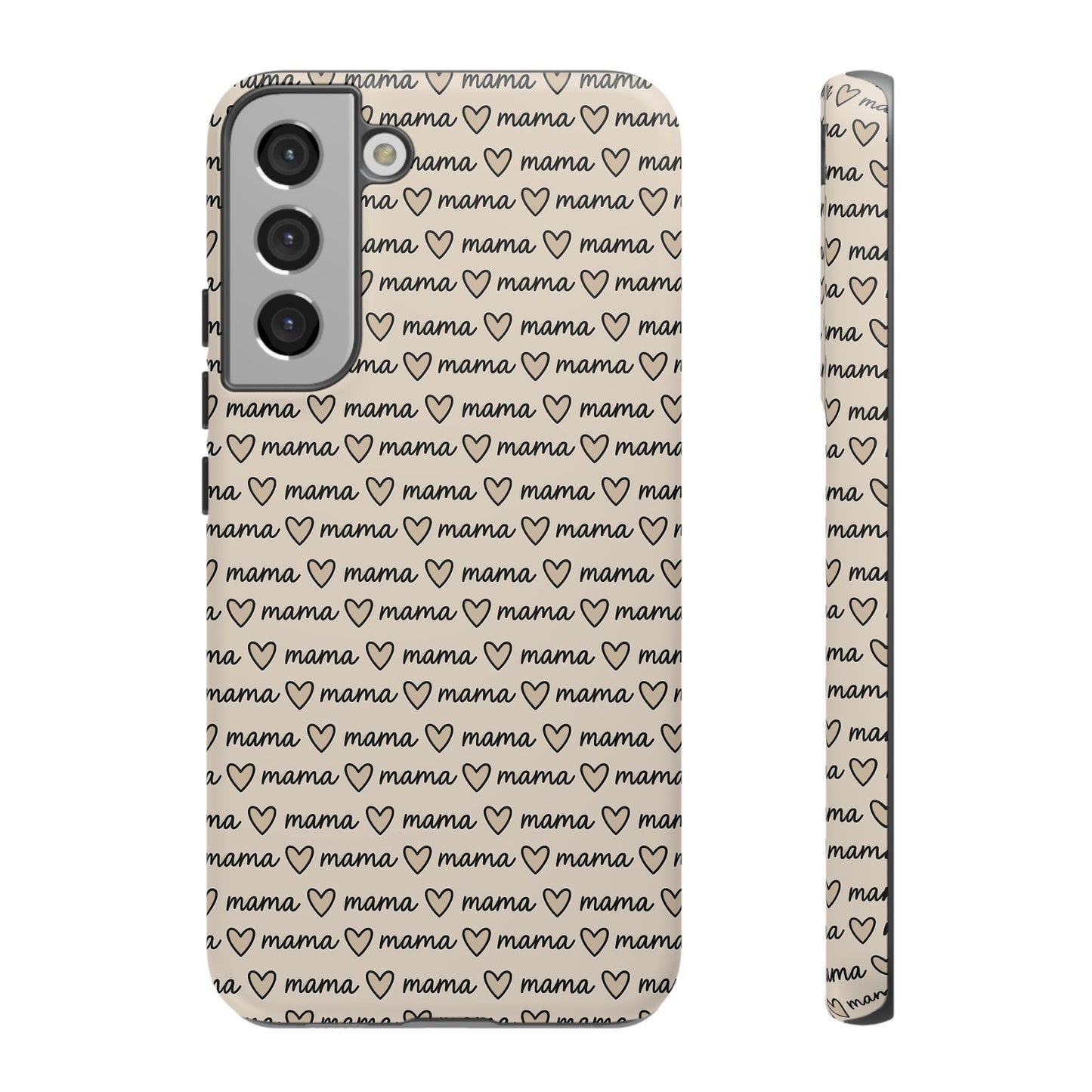 Mama Script Heart Pattern Phone Case