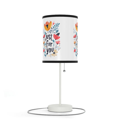 Floral Table Lamp - "Just For You" Design - Gift - Lamp on a Stand, US|CA plug - Table Lamps