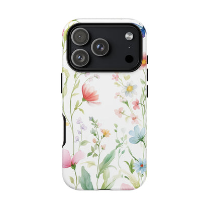 Watercolor Wildflower & Butterfly Phone Case - iPhone, Samsung, and Google case