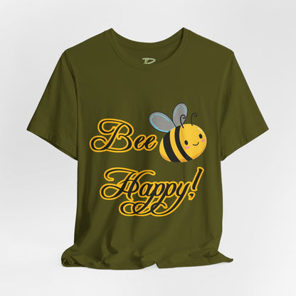 Bee Happy Unisex Jersey Tee - Cheerful Graphic T-Shirt for Positive Vibes