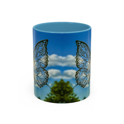 Accent Butterfly Coffee Mug, (11oz, 15oz) - Ceramic Mug