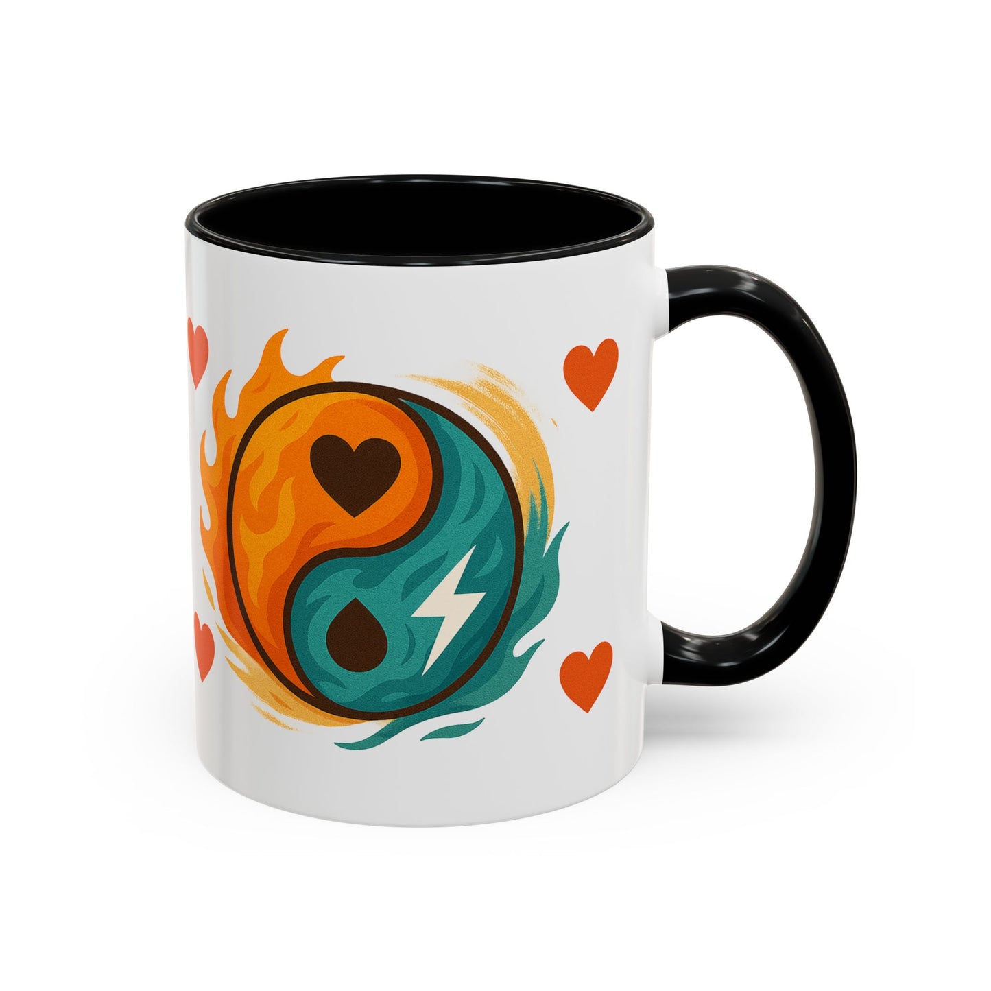 Bold Yin Yang Accent Coffee Mug – 11oz & 15oz – Perfect for Coffee Lovers