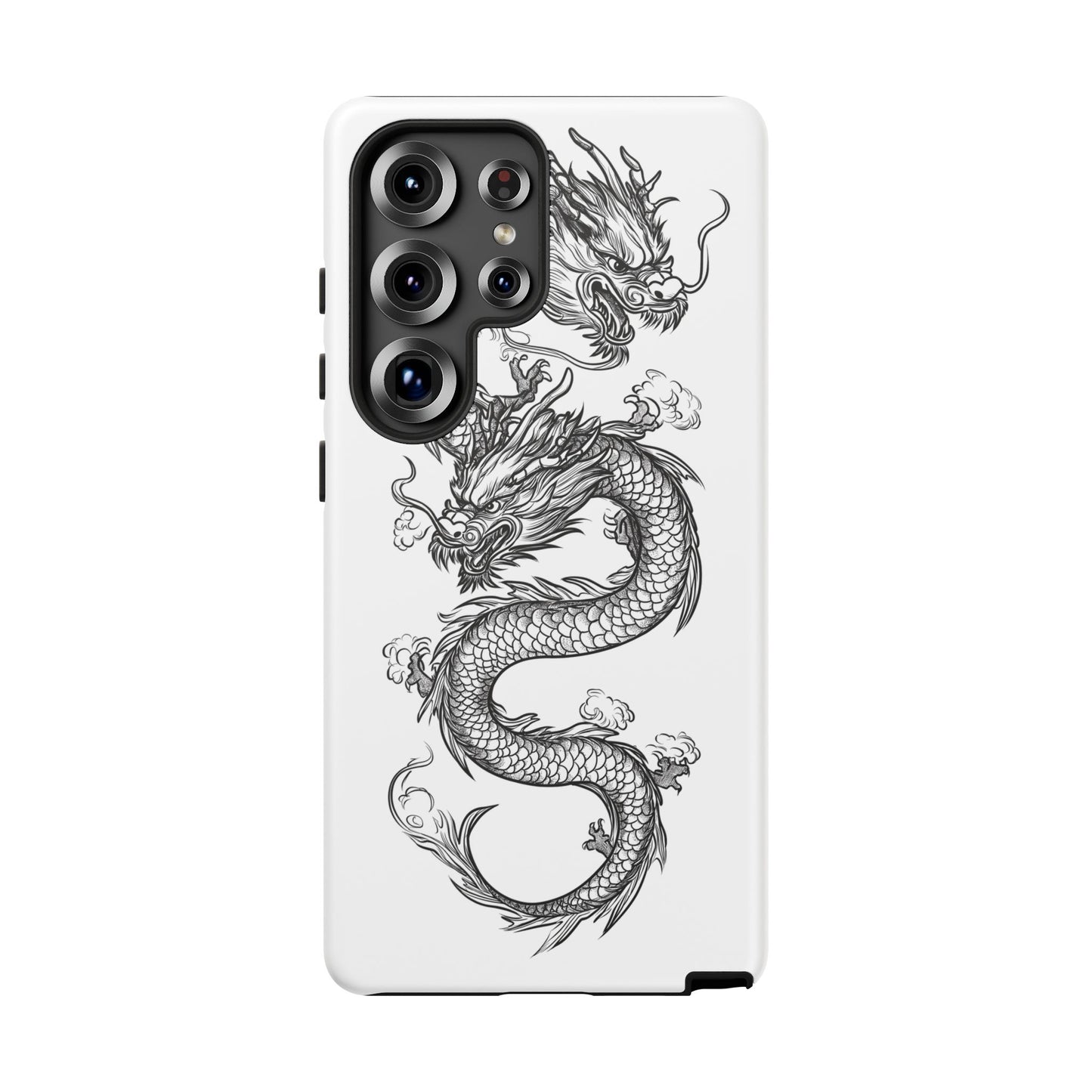 Dragons Phone Cases - Black Ink Tattoo Design of Dragons Tough Cases