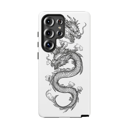 Dragons Phone Cases - Black Ink Tattoo Design of Dragons Tough Cases