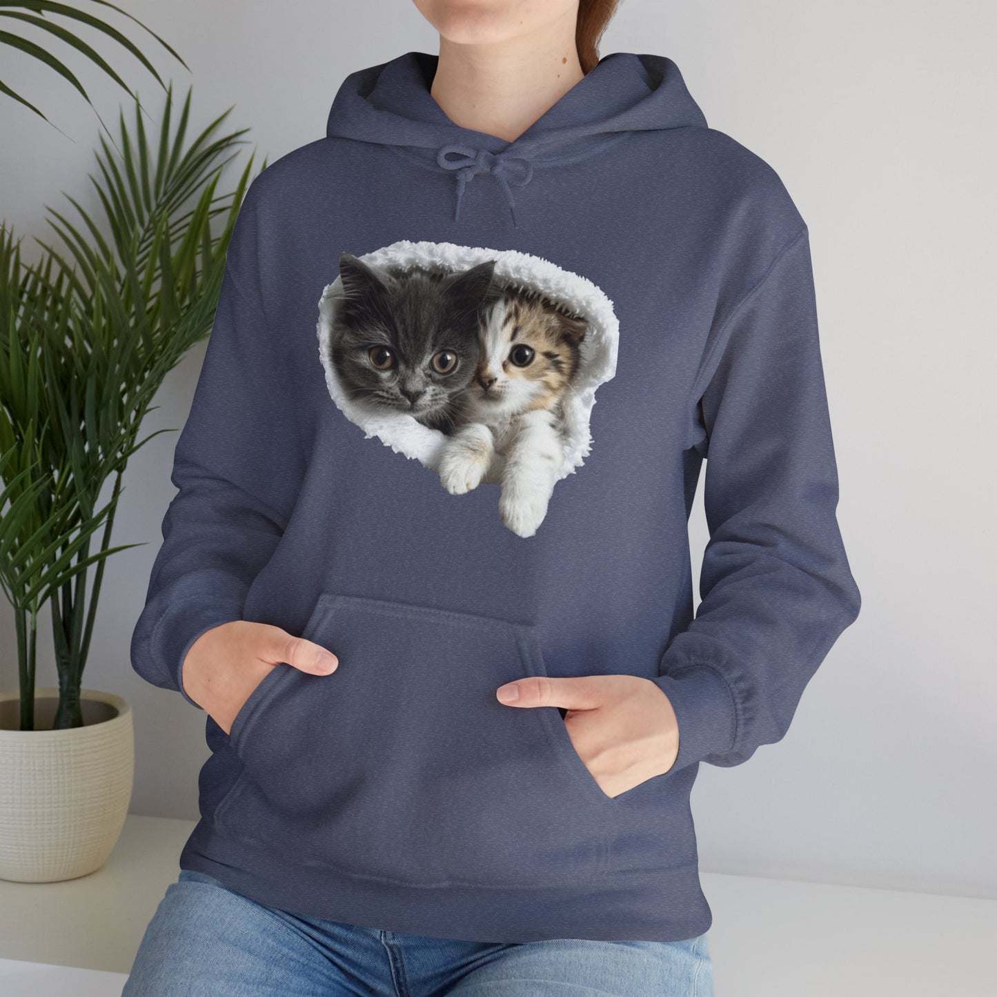 Cute Cat Design for Cat Lovers - Unisex Heavy Blend™ Hooded Sweatshirt - Cat Hoodies for Men and Women