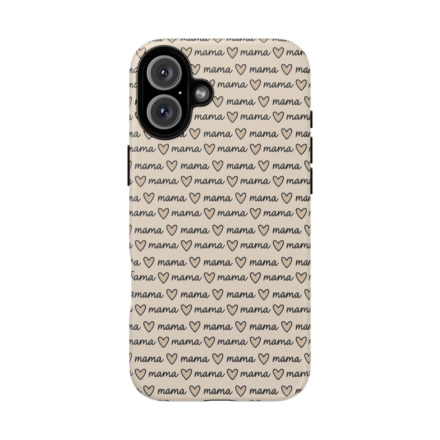 Mama Script Heart Pattern Phone Case