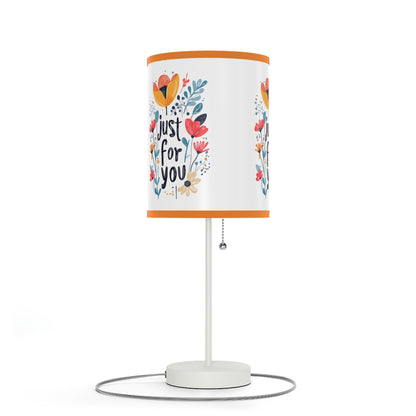Floral Table Lamp - "Just For You" Design - Gift - Lamp on a Stand, US|CA plug - Table Lamps
