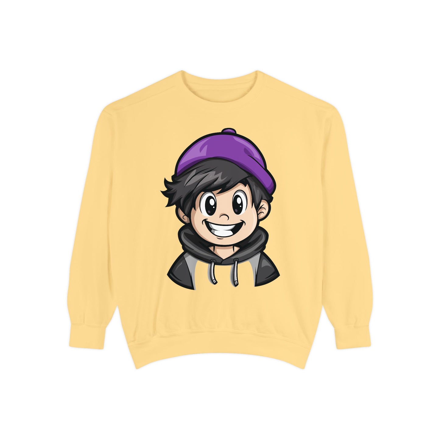 Men's Garment-Dyed Sweatshirt - Happy Vibes
