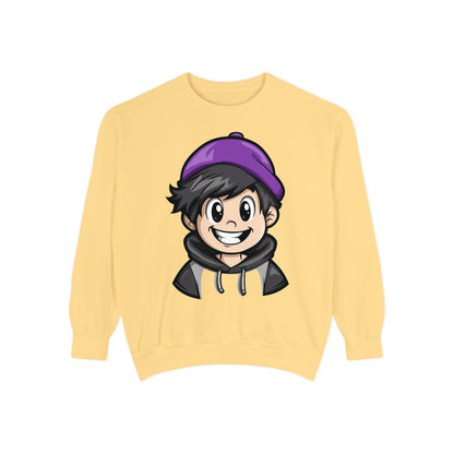 Men's Garment-Dyed Sweatshirt - Happy Vibes
