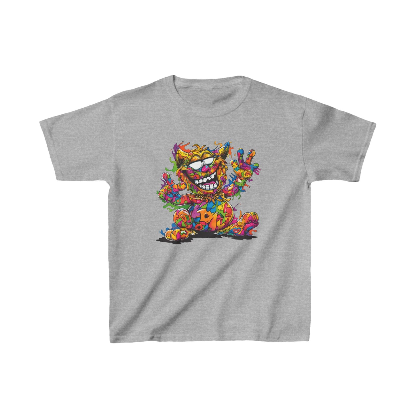 Youth Heavy Cotton™ Tee - Kids Graphic Tee - Unisex Funny Cat T-Shirt