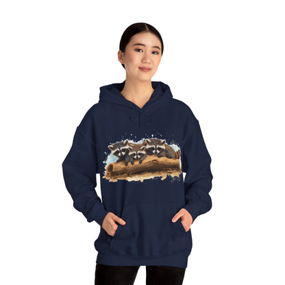 Cozy Raccoon Hooded Sweatshirt - Unisex Heavy Blend™- Raccoon in hoodie - Raccoon Hoodie with ears
